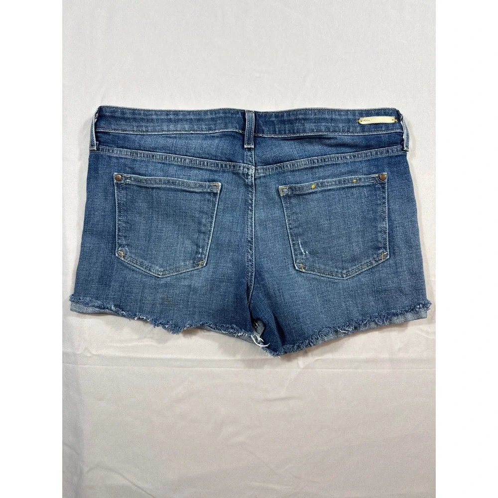 Pilcro Denim Shorts Womens 30 Blue Raw Hem Mid Rise Stretch - Picture 4 of 7